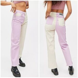 Ragged Priest Straight Leg Wonder Jeans 2 Tone Bicolor Beige Lilac Sz 26